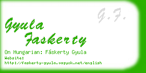 gyula faskerty business card