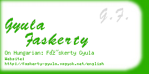 gyula faskerty business card